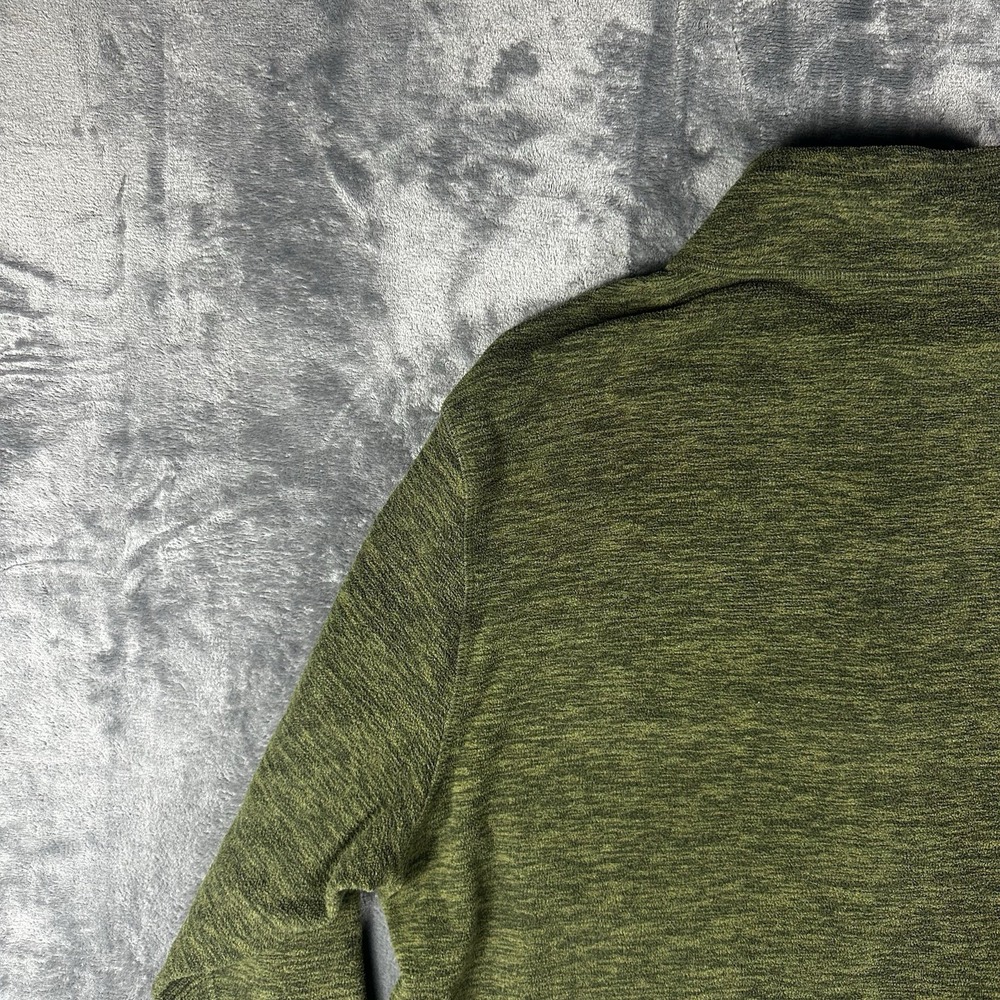 Eddie Bauer Quarter Zip Pullover Men's Large Green Heathered Fleece Jacket - Picture 16 of 16